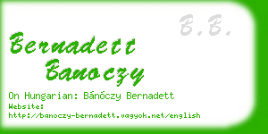 bernadett banoczy business card